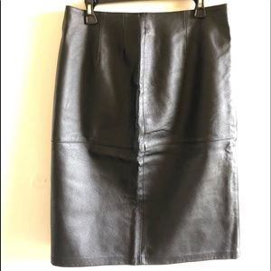 Black leather skirt